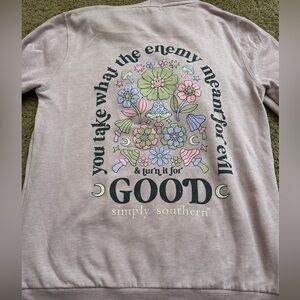 NWT- Simply Southern Blush Mushroom Witchy Psychedelic Pullover Hoodie